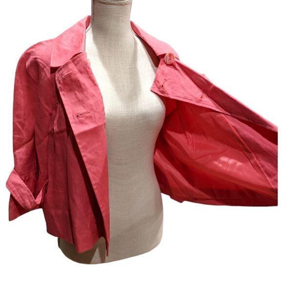 NWT Sandro Sportswear Petite Women's 100% Linen Coral Button Jacket Size PXL - Picture 6 of 10
